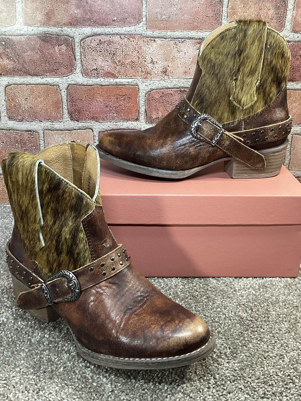 Sterling River Womens western cowboy ankle boots size 7